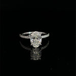 14K White Gold Oval Cut Lab Grown Diamond Engagement Ring 2.20cttw