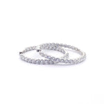 Aros de oro blanco de 14 quilates con diamantes cultivados en laboratorio de talla brillante redonda y al revés