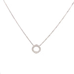 Colgante circular de diamantes de fantasía en oro blanco de 18 quilates