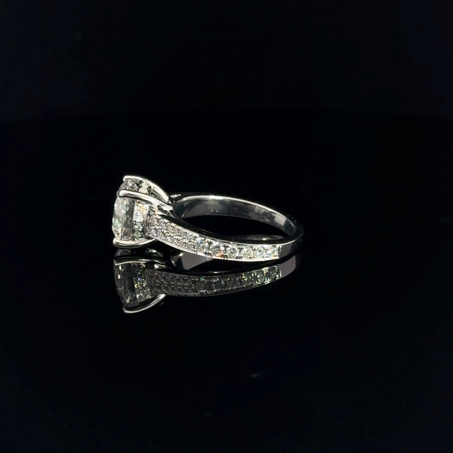 14K White Gold 4.13 cttw Round Brilliant Cut Lab Grown Diamond Engagement Ring