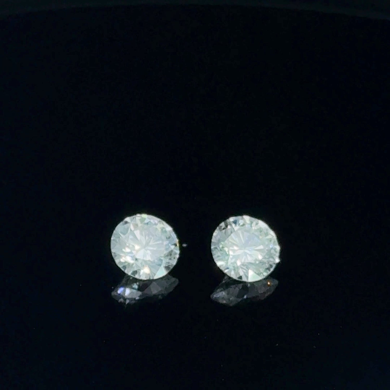 14K White Gold Stud Earrings Lab Grown Diamond 1.14 cttw E Color VS1 Clarity