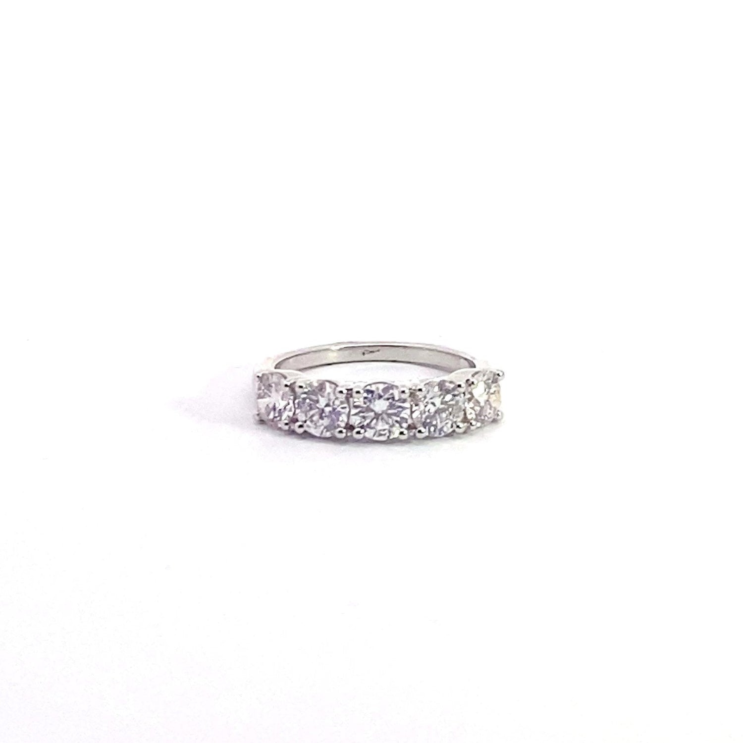 14K White Gold 2.00 cttw Round Brilliant Cut Lab Grown Diamond 5-Stone Band