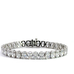 14K White Gold 23.56 cttw Oval Shape Lab Grown Diamond Tennis Bracelet