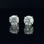 14K White Gold Round Brilliant Cut Lab Grown Diamond Stud Earrings 6.46cttw