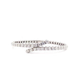 14K White Gold 4.54 cttw Lab Grown Diamond Open Wrap Bangle Bracelet