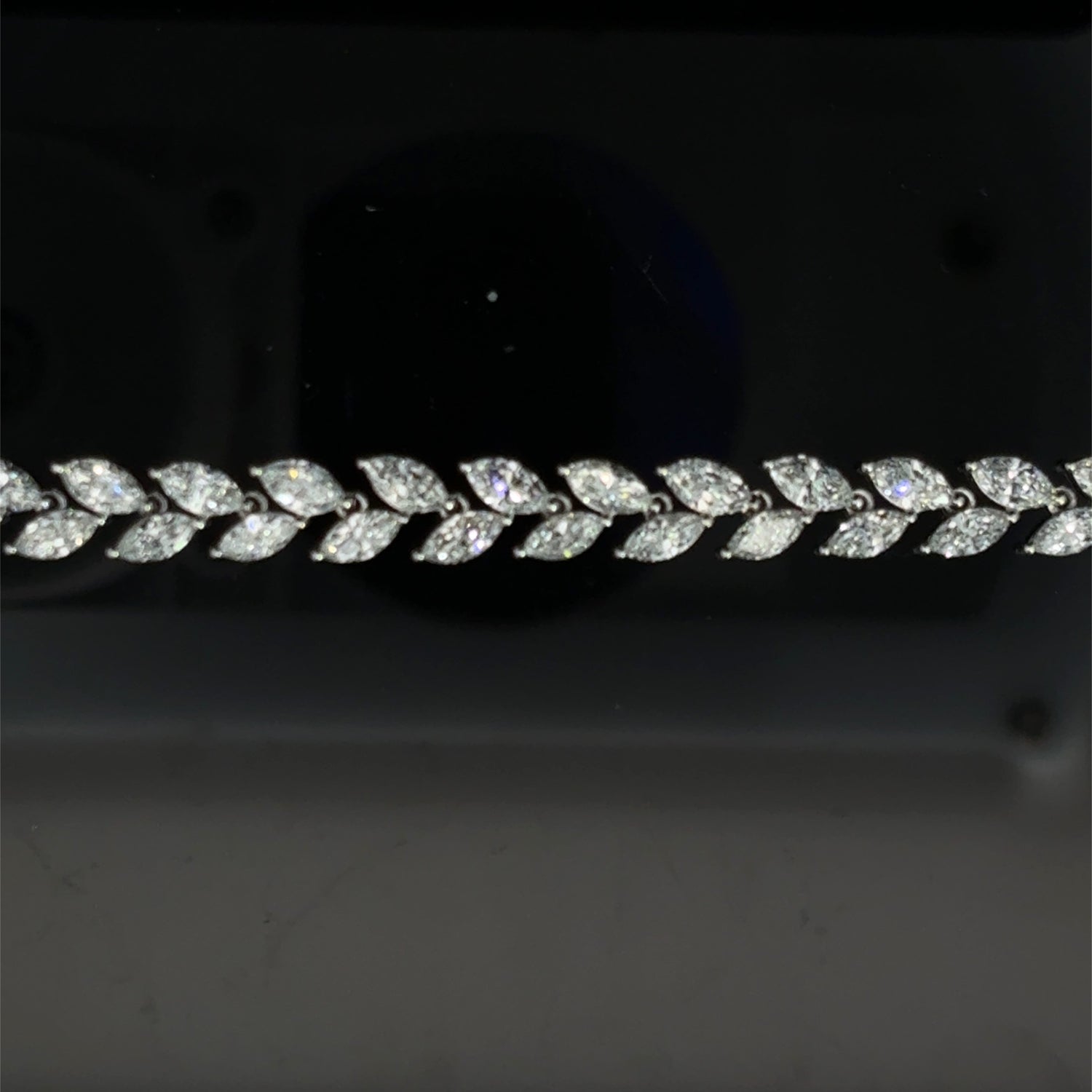 14K White Gold Marquise Cut Lab Grown Diamond Fashion Bracelet 8.01cttw