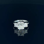 14K White Gold 3 Stone 3.01 cttw Cushion Cut Lab Grown Diamond Engagement Ring
