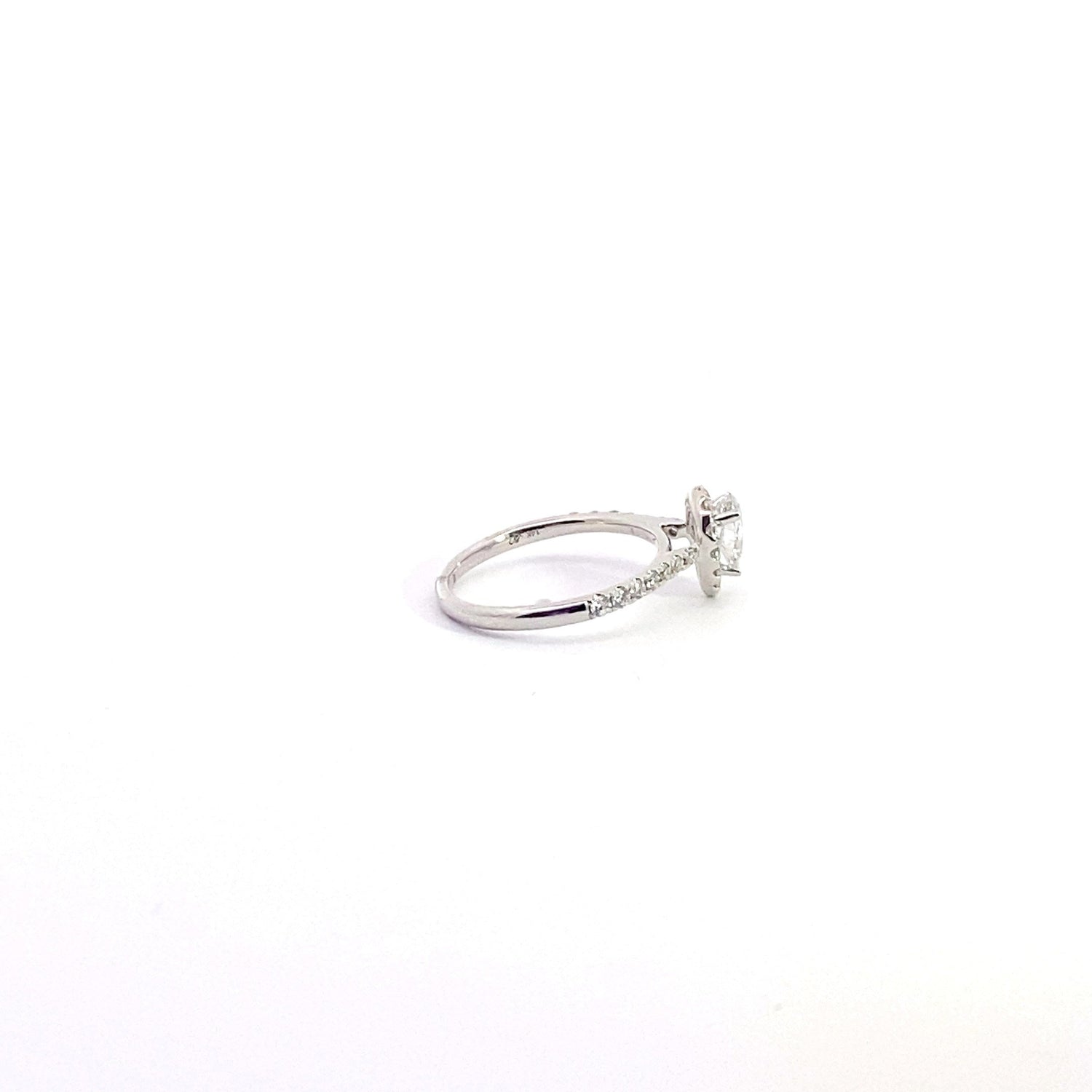 14k White Gold 1.4 cttw Pear Shape Halo Lab Grown Diamond Engagement Ring