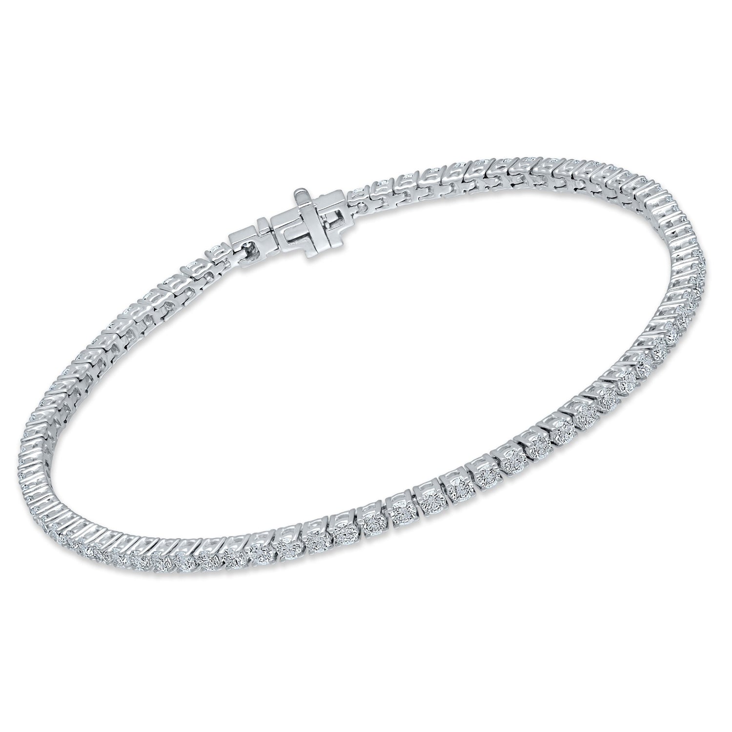 14K White Gold Round Lab Grown Diamond Tennis Bracelet 2.0 CTW Vs1-Vs2