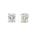 14K White Gold 10.26 ctw Cushion Cut Lab Grown Diamond Stud Earrings