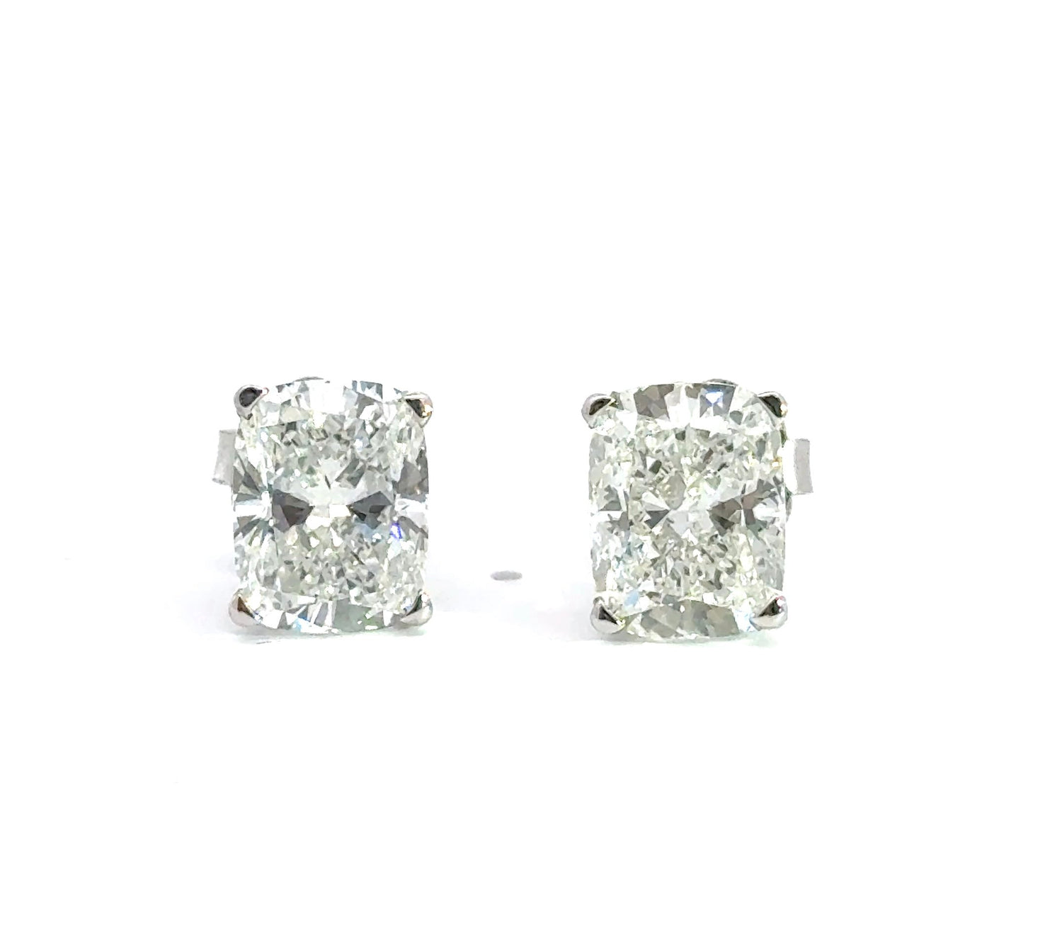 14K White Gold 10.26 ctw Cushion Cut Lab Grown Diamond Stud Earrings