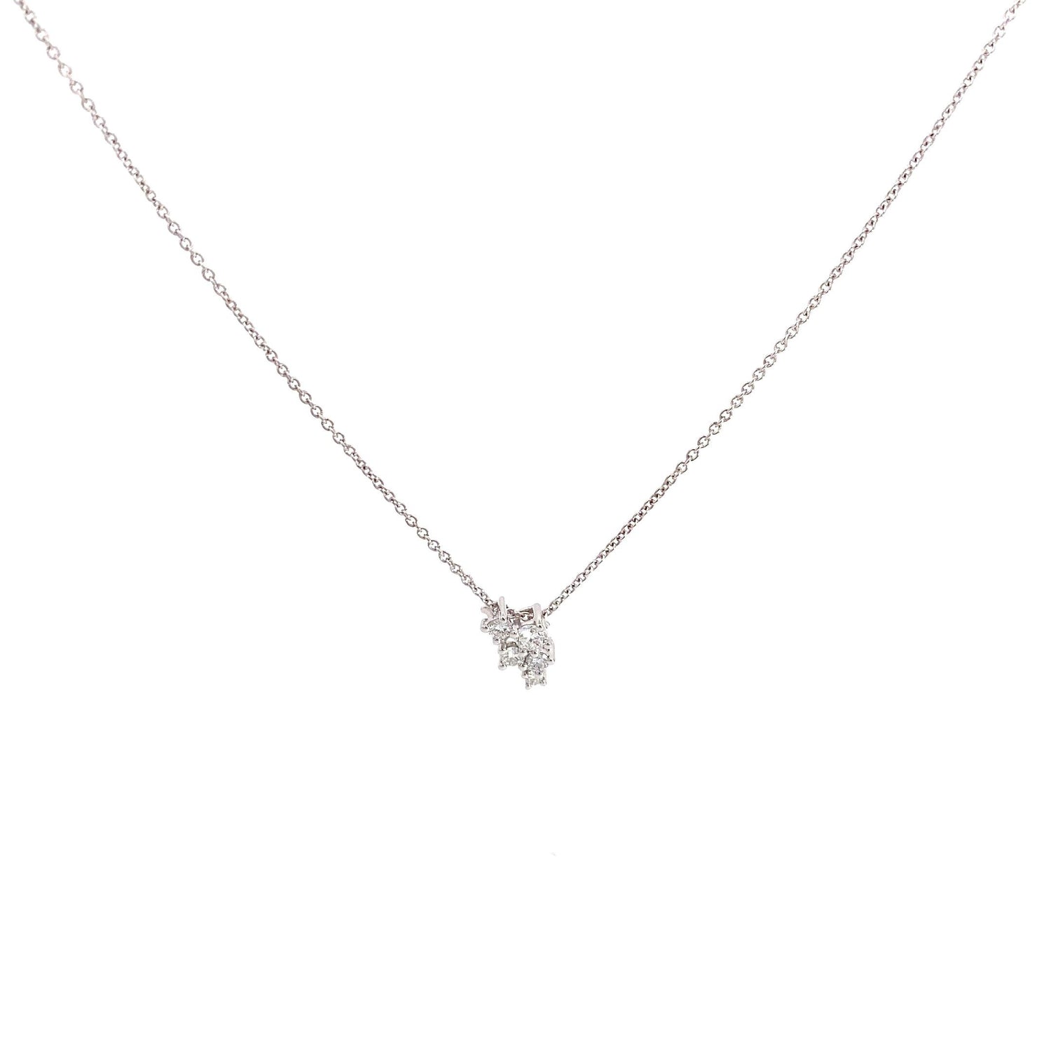 14K White Gold 0.35 cttw Round Brilliant Cut Lab Grown Diamond Fancy Pendant