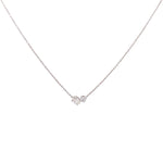 Colgante de diamantes cultivados en laboratorio de oro blanco de 14 quilates con corte brillante redondo y forma ovalada