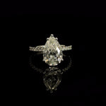 14K White Gold Pear and Round Lab Grown Diamond Engagement Ring 3.63cttw E VVS2 IGI