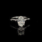 14K White Gold Round and Oval Lab Grown Diamond Engagement Ring 2.13cttw