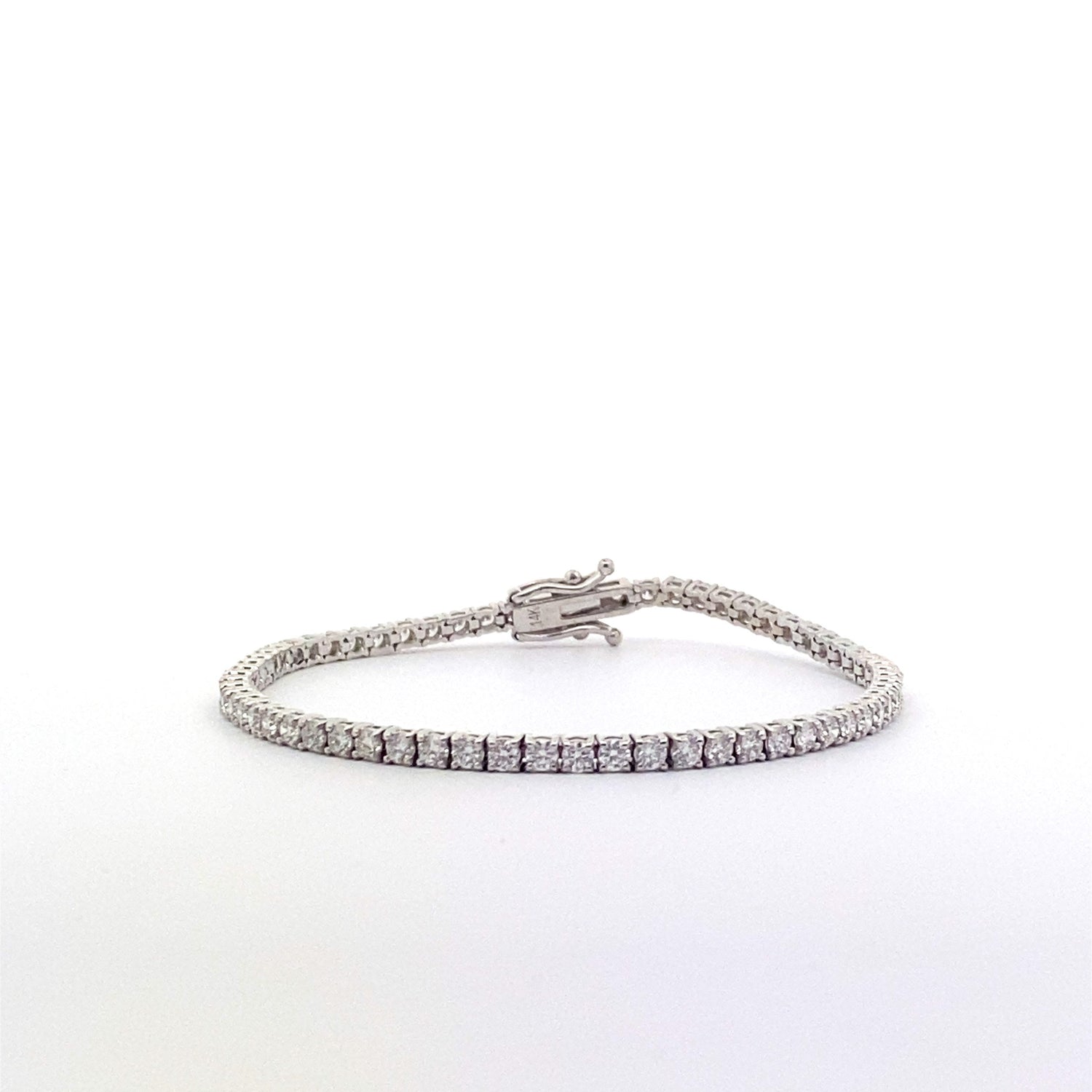 14K White Gold 3.62 cttw Round Brilliant Cut Lab Grown Diamond Tennis Bracelet