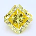 Diamante cultivado en laboratorio de 1,70 quilates, corte radiante, amarillo intenso y elegante, claridad VVS2
