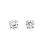 14K White Gold Round Brilliant Cut Lab Grown Diamond Stud Earrings 6.12cttw