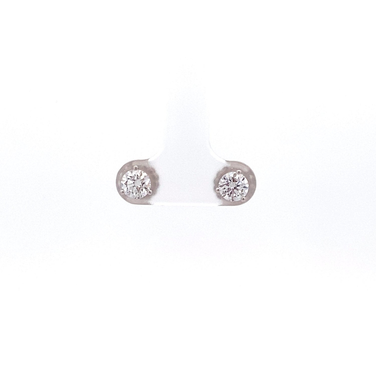 14K White Gold 1.00 ctw Round Brilliant Cut Lab Grown Diamond Stud Earrings