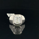 3.00ct 14K White Gold Emerald Cut Men’s Lab Grown Diamond Ring F VS1