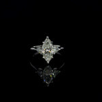14K White Gold 2.18 cttw Marquise Shape Lab Grown Diamond Engagement Ring