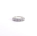 14K White Gold 2.00 cttw Round Brilliant Cut 5 Stone Lab Grown Diamond Band