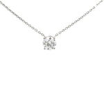 Colgante solitario de diamante cultivado en laboratorio de talla brillante redonda en oro blanco de 14 quilates