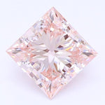 Diamante cultivado en laboratorio de talla princesa rosa claro elegante de 0,66 quilates, claridad VS1
