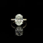 14K Yellow Gold 5.24 cttw Oval Shape Lab Grown Diamond Engagement Ring