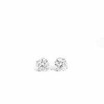 14K White Gold Round Brilliant Cut Lab Grown Diamond Stud Earrings 3.00cttw