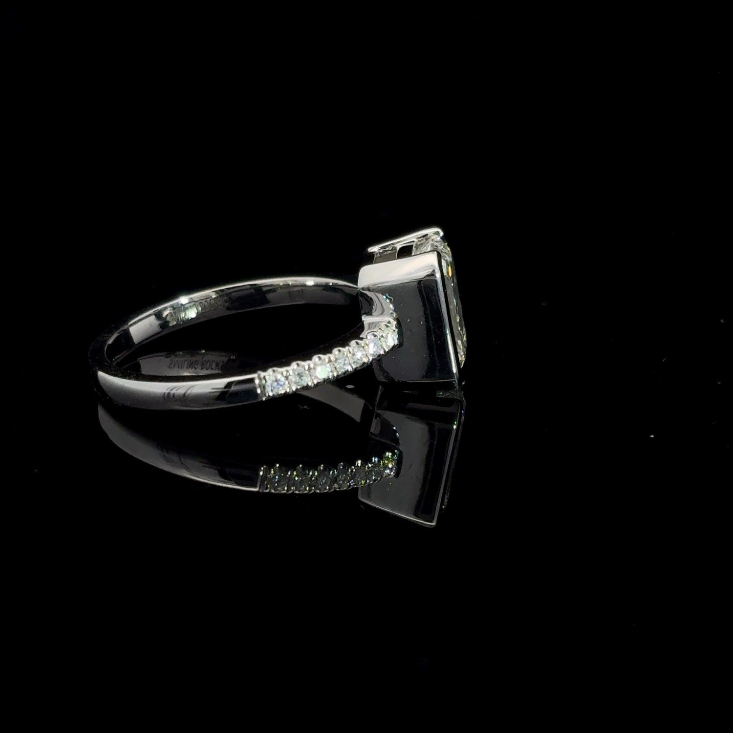 2.17cttw 14K White Gold Emerald Cut Lab Grown Diamond Engagement Ring F VS1