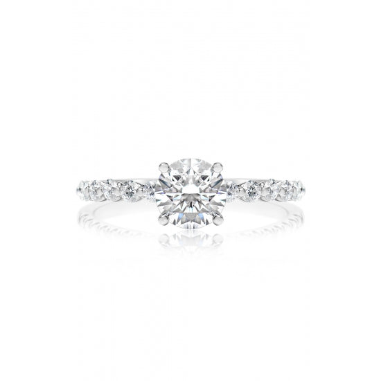 14K White Gold 0.75 – 1.25 ct Round Diamond Engagement Ring Semi Mounting