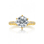 14K Yellow Gold 2.25 – 2.75 ct Six Prong Diamond Engagement Ring Semi Mounting