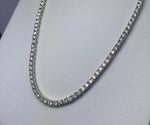 14K White Gold 6.39 cttw Round Brilliant Cut Lab Grown Diamond Tennis Necklace