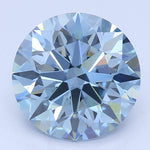 Diamante cultivado en laboratorio de talla redonda azul intenso de 2,00 quilates, claridad VVS2