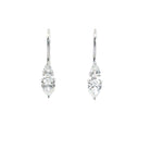 14K White Gold Pear Shape Lab Grown Diamond Dangle Earrings 1.95cttw