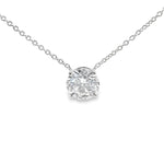 Colgante de oro blanco de 14 quilates con diamantes cultivados en laboratorio de talla brillante redonda