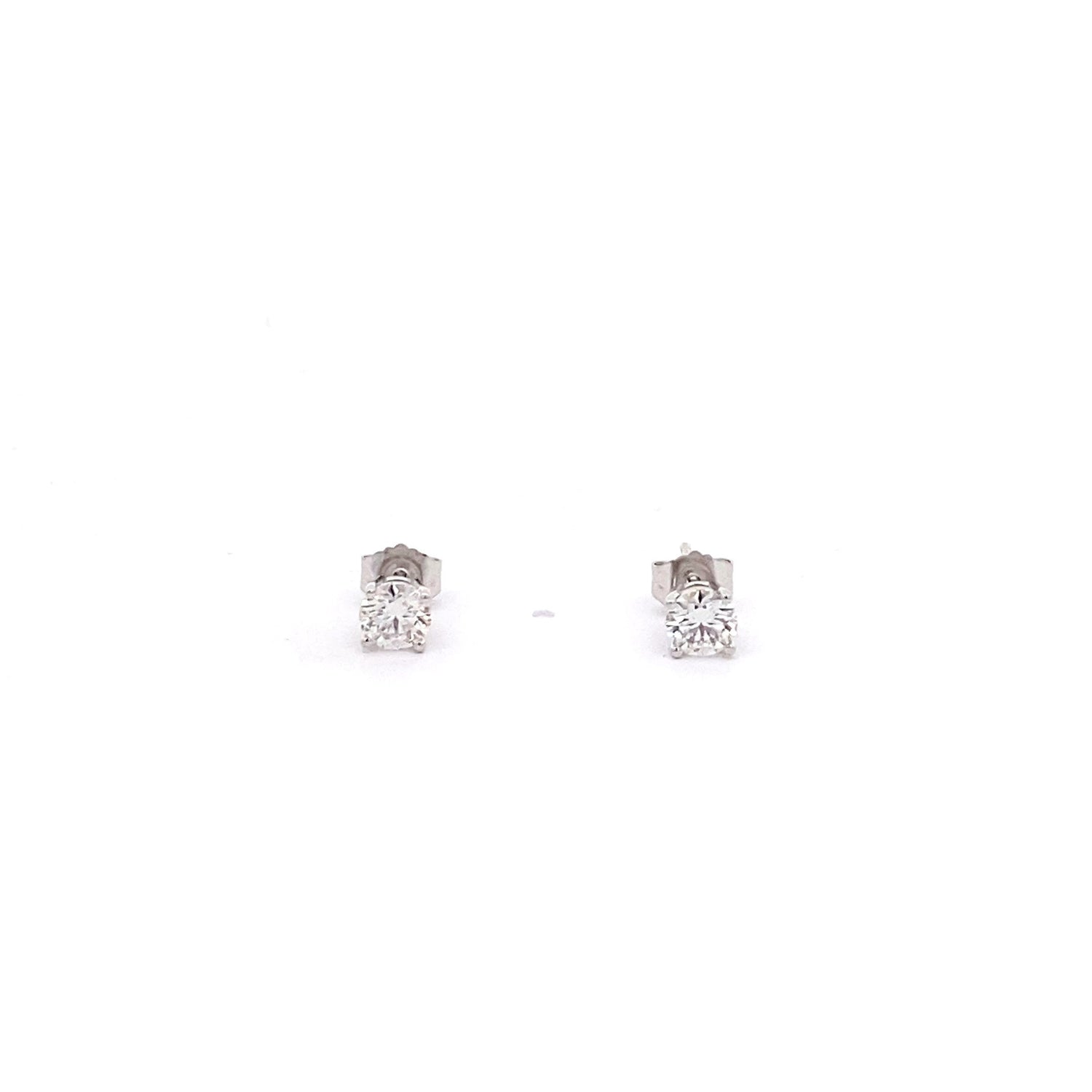 14K White Gold 0.75 ctw Round Brilliant Cut Lab Grown Diamond Stud Earrings