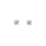 14K White Gold 3.04 ctw Round Brilliant Cut Lab Grown Diamond Stud Earrings