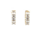 14K Yellow Gold 6.77 ctw Emerald Cut Lab Grown Diamond Hoop Earrings