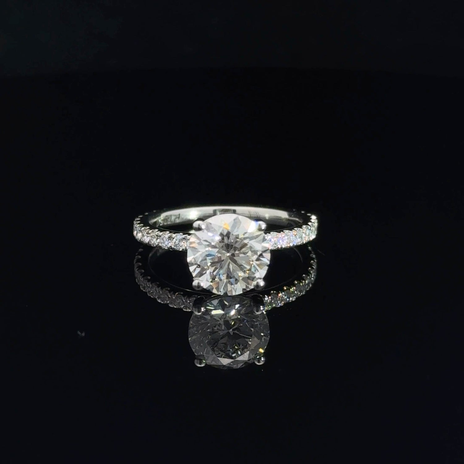 Platinum 2.73 cttw Round Brilliant Cut Lab Grown Diamond Engagement Ring