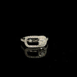 14K White Gold Round Cut Lab Grown Diamond Paperclip Ring 1.00cttw F VS1