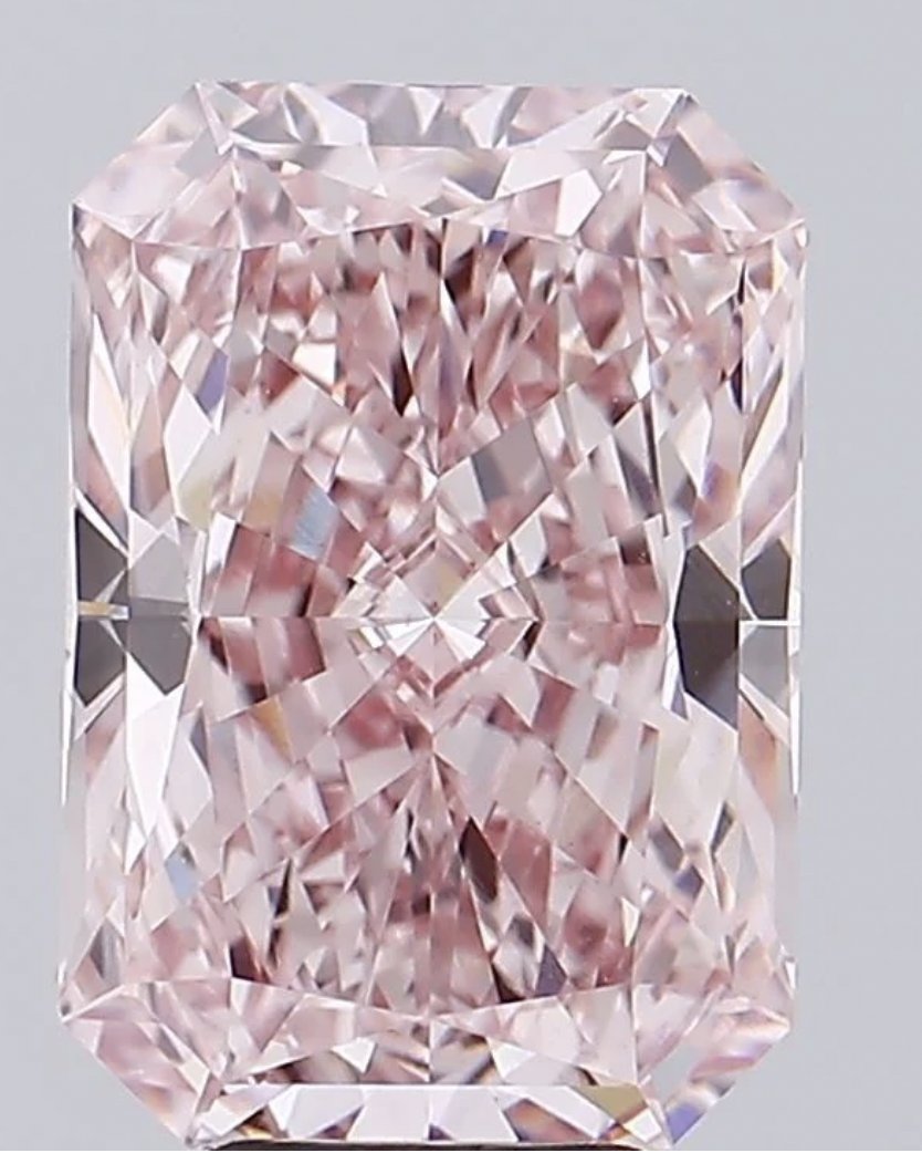 Diamante suelto cultivado en laboratorio de 0,70 quilates, color rosa intenso, talla radiante, certificado por IGI.