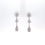 Pendientes colgantes de diamantes cultivados en laboratorio de múltiples formas en oro blanco de 14 quilates