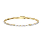 14K Yellow Gold Round Lab Grown Diamond Tennis Bracelet 3.0 CTW Vs1-Vs2