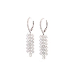 Pendientes colgantes de diamantes cultivados en laboratorio de forma ovalada en oro blanco de 14 quilates