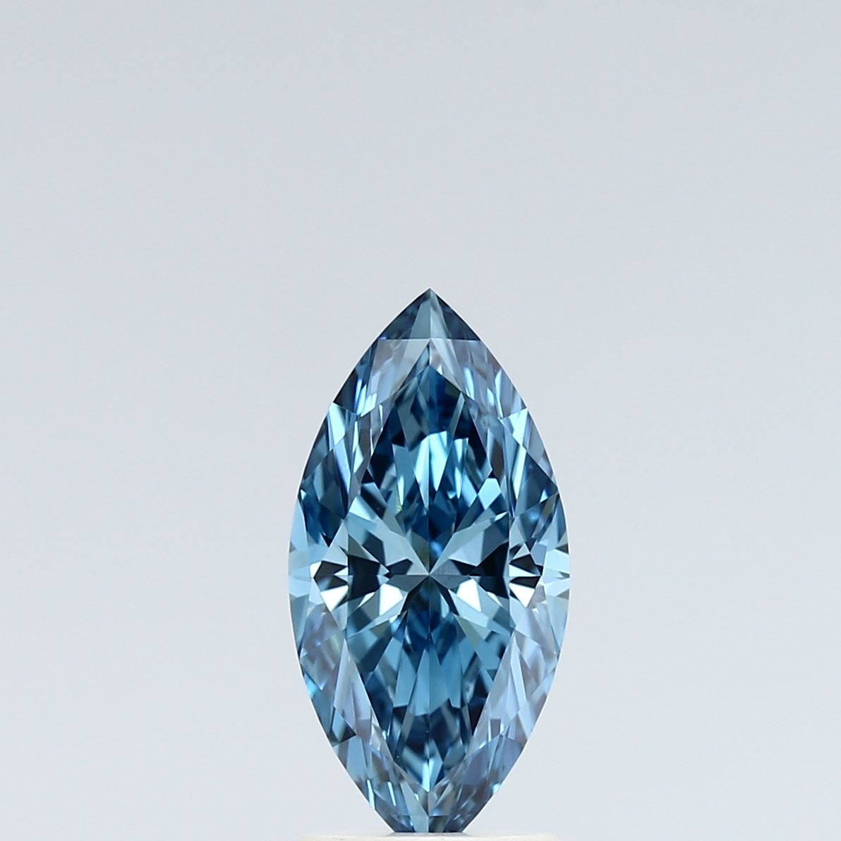 Diamante suelto cultivado en laboratorio de 1,61 quilates, talla marquesa azul intenso y elegante, con certificación IGI