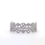 18K White Gold Italian Vintage Style Soft 3.30 cttw Diamond Bracelet