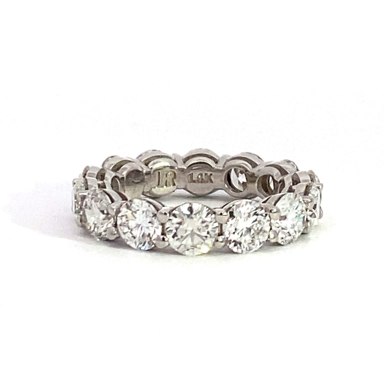 14K White Gold 5.66 cttw Round Brilliant Cut Lab Grown Diamond Eternity Band