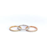 14K Three Tone Yellow White And Rose Gold Stackable 0.72 cttw Diamond Rings